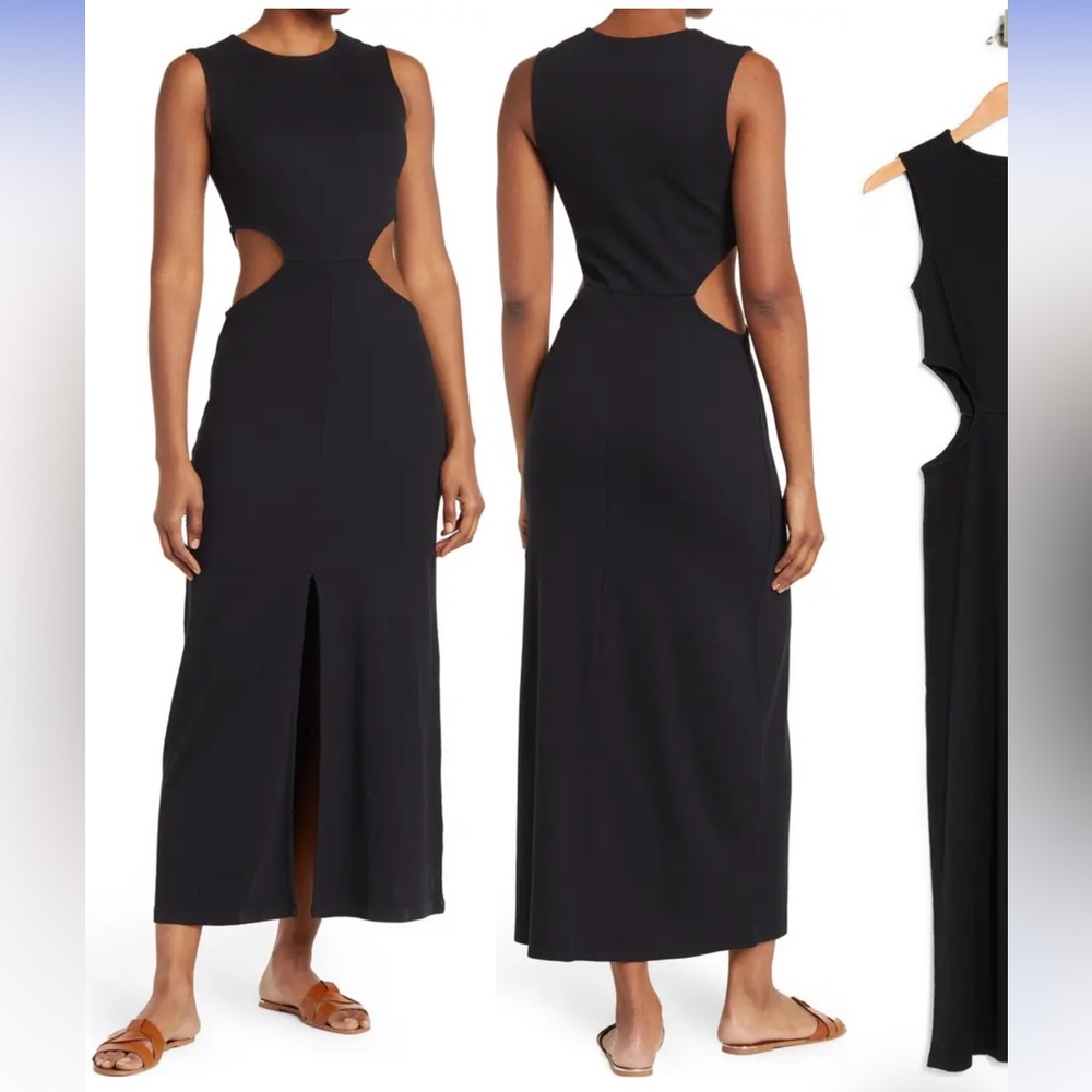 NWOT! Melrose and Market Sleeveless Cutout Maxi Dress in Black